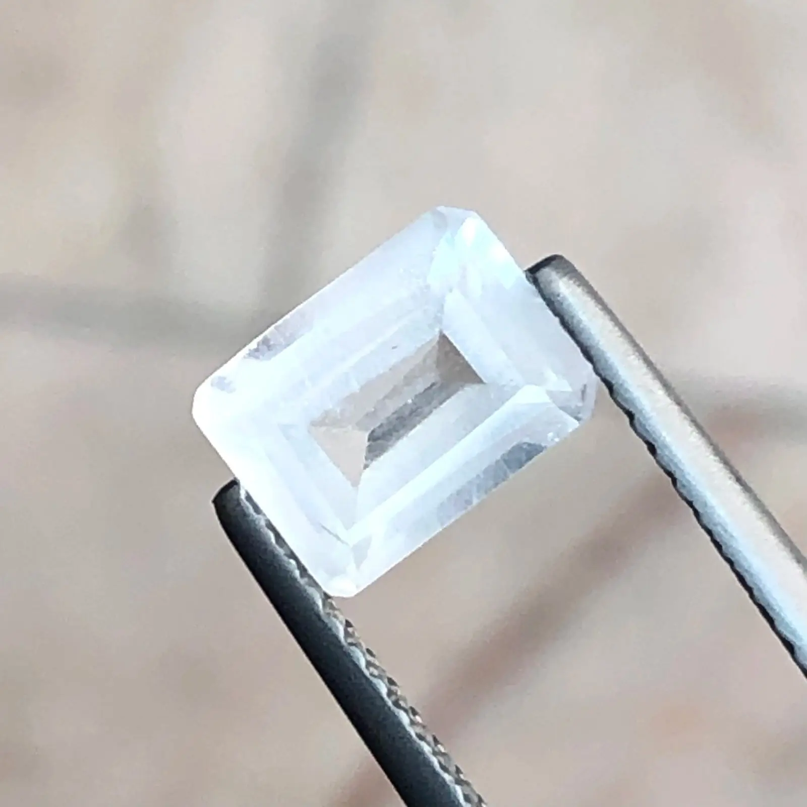 Semi-finished Natural White Topaz Natural Stone - 1.60ct, Untreated, Sleek Emerald Cut, VS Clarity (WAV76)
