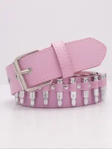 1pc Y2K Punk Style PU Belt, Rivet Decorative Accessory, Suitable for Daily Use, Nightclub Rock Streetwear, Gift for Girlfriend, Trendy Exquisite Belt, Punk Fashion Belt, Rivet Decorated Belt