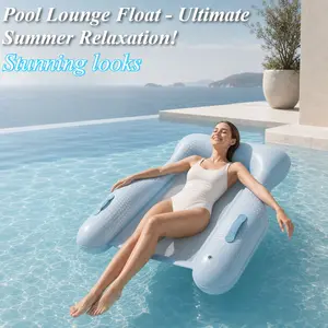 New Foldable Inflatable Float Raft — Reinforced Mesh Floating Bed, Portable Water Lounger, Floating Mattress, and Water Bed