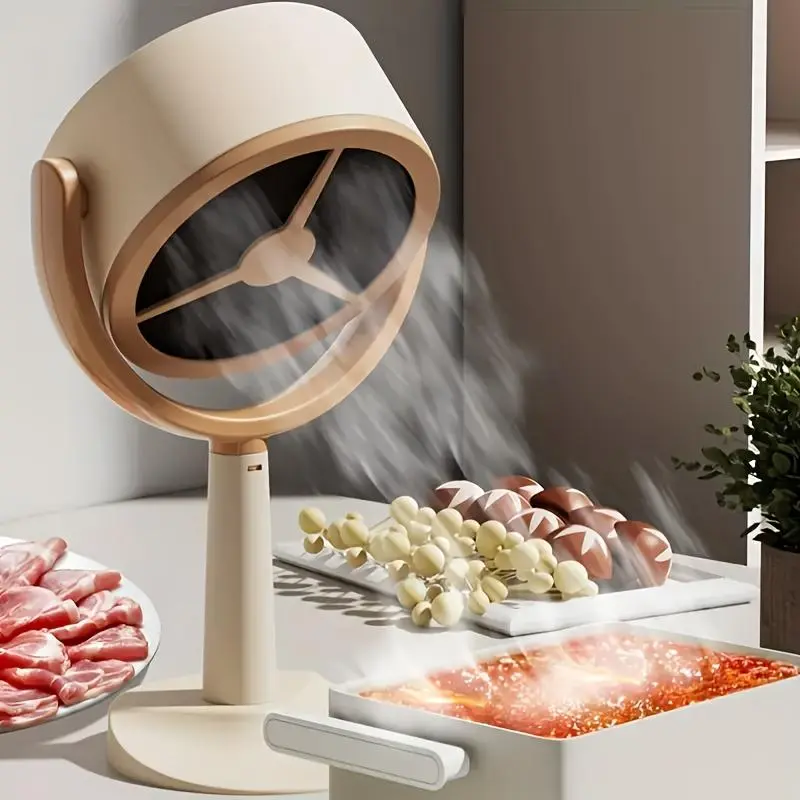 Portable Convenient Mini ABS Material Range Hood, USB Charging Rechargeable Dual Speed Adjustment Mode Range Hood with Grease Filter, Kitchen Utensils & Gadgets for Indoor Barbecue, Hot Pot, RV, Outdoor Camping