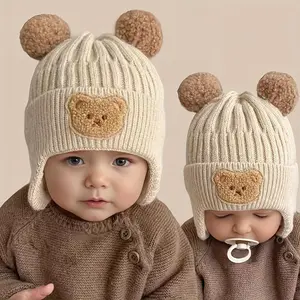 A Thick, Warm Baby Hat for Autumn And Winter, Featuring Cute Cartoon Designs for Boys And Girls. This Ear-Protecting Hat Is Perfect for Keeping Little Ones Cozy During Outdoor Activities And Is Suitable for Babies Aged 10 to 24 Months.