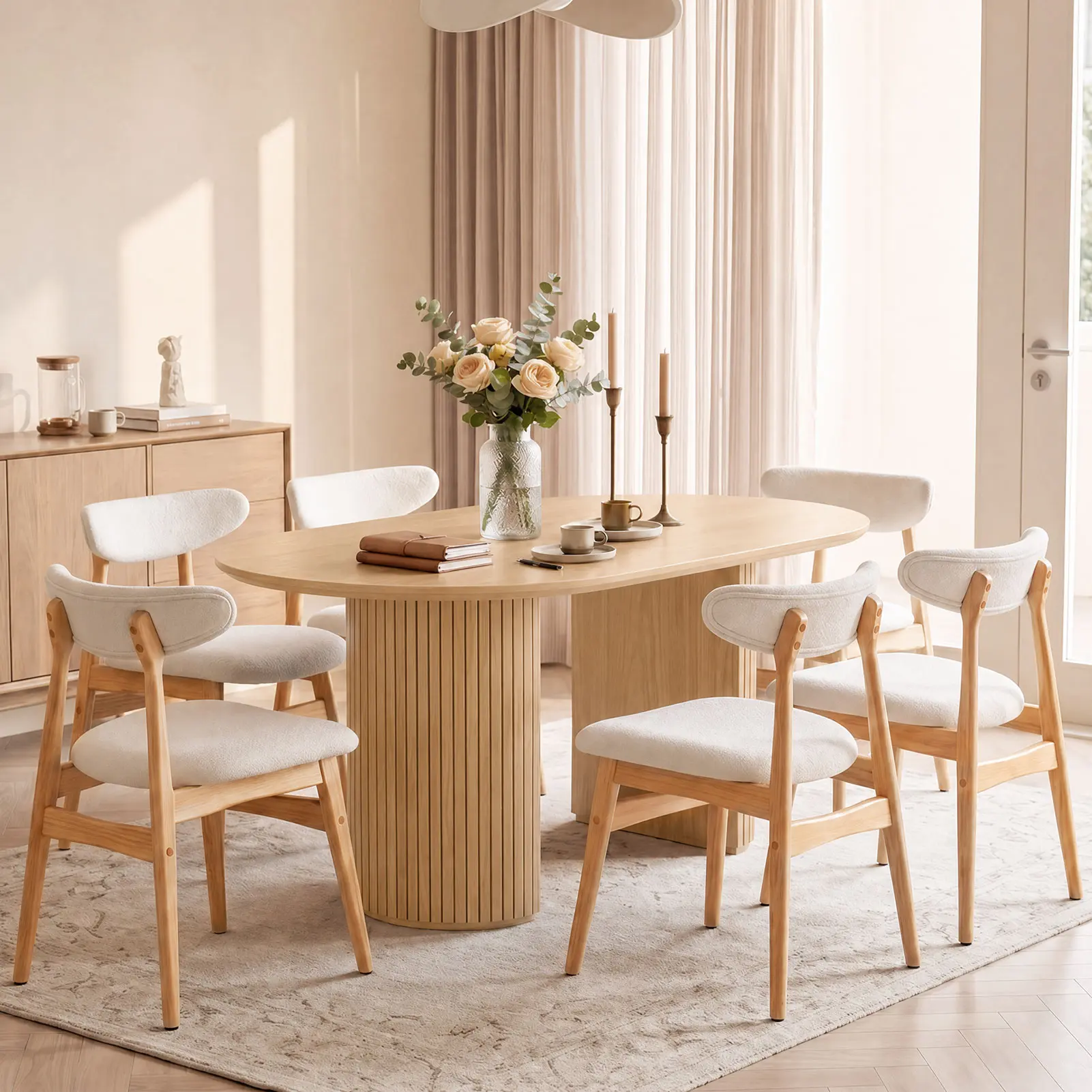 Armless Solid Wood Dining Chair Set of 2/4/6 – Rustic Farmhouse Kitchen Chairs, Ergonomic Seating for Dining Room