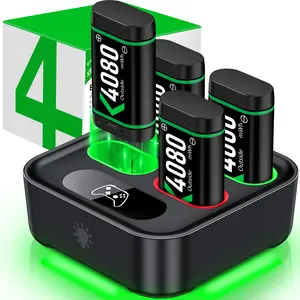 ESYWEN 4 x 4080mWh Rechargeable Battery Pack & Charger Dock for Xbox One/Xbox Series X|S Controllers with LED Indicator