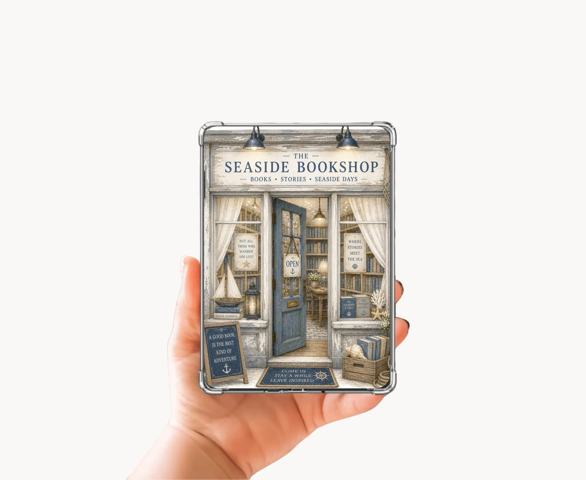 Seaside Bookshop Kindle E-Reader Case Insert