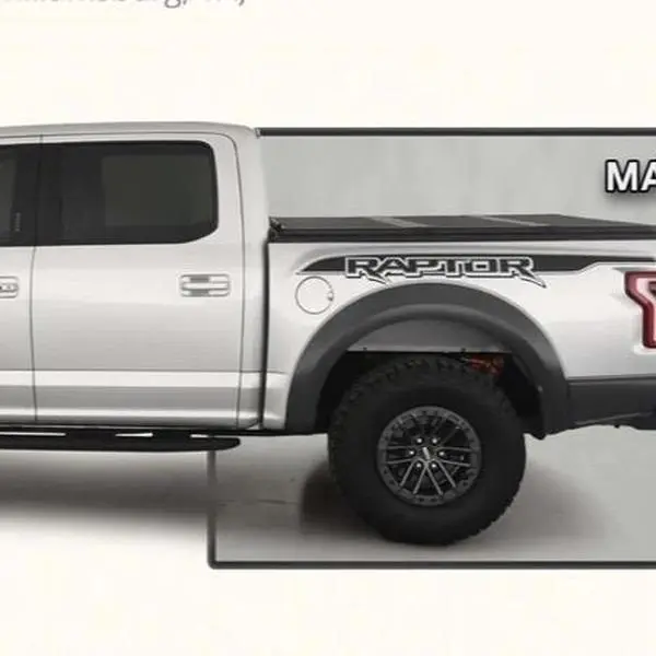 2x Raptor Bedside Trunk Decal for Ford Raptor 2017-2020 - High-Quality Text Decal Enhancing Your Vehicle's Look