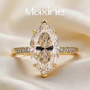 Maxine Synthetic Moissanite 4.0Ct Marquise Cut Engagement Ring ,Women's Ring Jewelry, Wedding Ring for Daily,Travel,Proposal,Wedding,Birthday,Anniversary