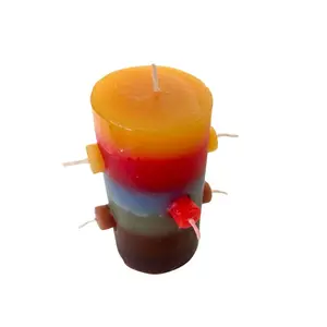 All Purpose 7 Wicks Candle, 7 Color for Protection, Luck, Love & Money