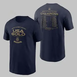 USA Men's Olympic Hockey Team 2026 Champions Roster T-Shirt.png