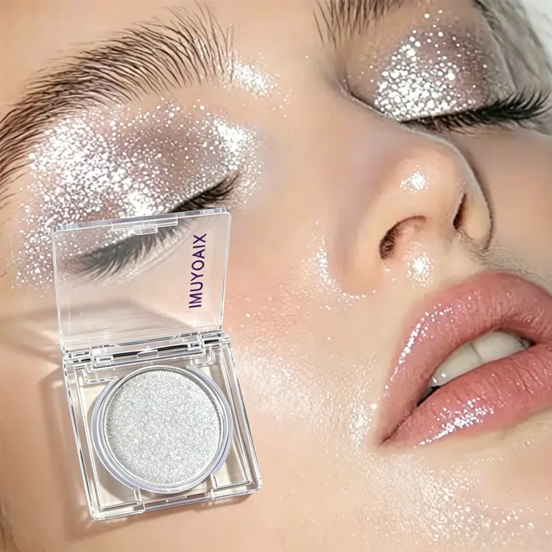Diamond Highlighter Eyeshadow, Fine Shimmering Flakes, Clear Diamond Effect, Suitable for Various Makeup Scenes, Single Color Eye Shadow