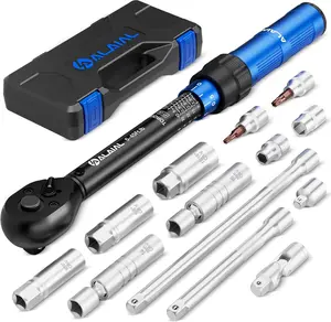 3/8 Inch Drive  Spark Plug Socket Set with Click Torque Wrench 5-45FT.LB/6.8-61Nm, 14 count Swivel Spark Plug Socket, Universal Joint, Extension Bar, CR-V Steel for Easy Spark Plug Removal