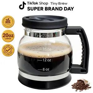 Tiny Brew Coffee Mug – 20oz Borosilicate Glass Diner Pot Mug with Spill-Proof Lid – Funny & Unique Gift for Mom, Coffee Lovers, Dads, Office & Travel – Perfect Mother’s Day Gift