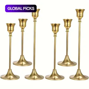 Candle Holder Set, 6 Counts/set Modern Simple Candle Stand, Desktop Decoration for Home Living Room Bedroom Dining Room Wedding Party