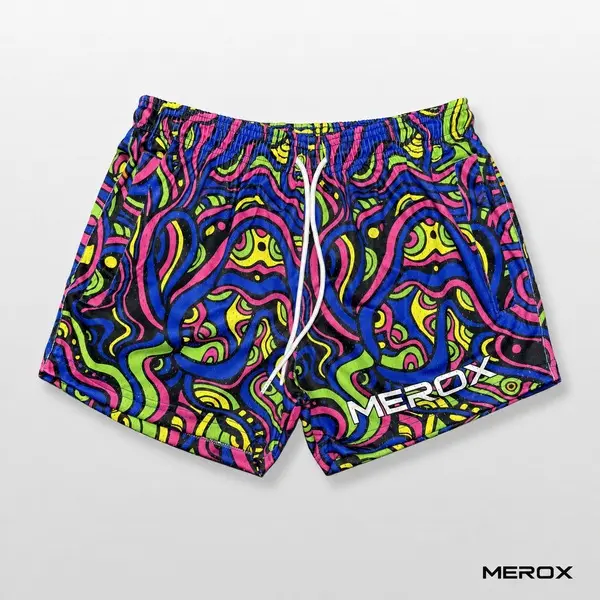 MEROX Psychedelic Mesh Shorts, Unisex Graphic Athletic Shorts, Lightweight Sports Shorts, Casual Gym & Streetwear Shorts