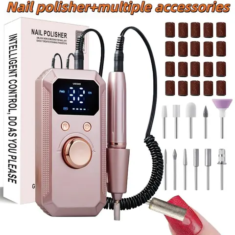 Electric Nail Drill Set for Gel Nails, Manicure, Nail Care, LED Display Nail Polisher with 32 Speed Settings, Efficient Power, Long-Lasting and Compact Design, Salon Equipment, Nail Supplies, Nail Grinding Tool, Nail Care Machine for Girls and Women