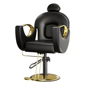 Garvee Reclinable Black Salon Chair with Hydraulic Pump, 360° Swivel, Adjustable Height, 350 lbs Capacity for Spa and Barber Beauty Equipment