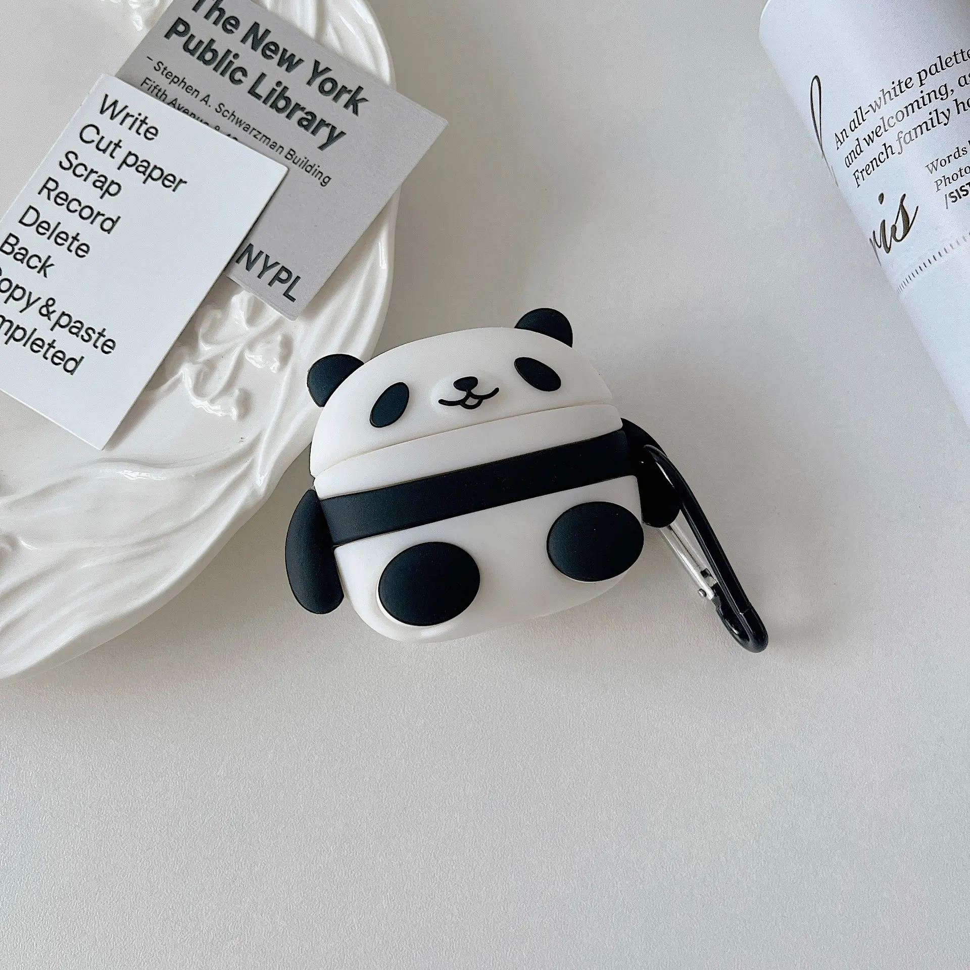 1 Panda shaped headphone case, durable silicone headphone case with anti drop Protection function, Apple wireless Bluetooth headphone case, suitable for AirPods 1/2/3/4/pro/pro 2/pro 3, Panda Shape Design, Earphone, Headset, Earphone Protective Cover