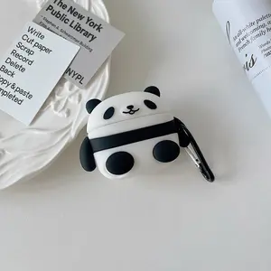 1 Panda shaped headphone case, durable silicone headphone case with anti drop Protection function, Apple wireless Bluetooth headphone case, suitable for AirPods 1/2/3/4/pro/pro 2/pro 3, Panda Shape Design