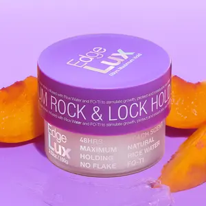Lux Collection Edge Lux 48 Hour Maximum Hold Peach Scented Conditioning Hair Gel Tamer with Natural Ingredients 30g/100g/300g Strong Hold & Moisturize