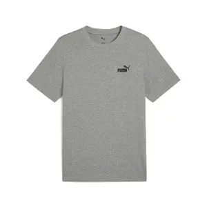 PUMA Mens Essentials Small No. 1 Logo Crew Neck Short Sleeve Casual Tops Casual - Grey