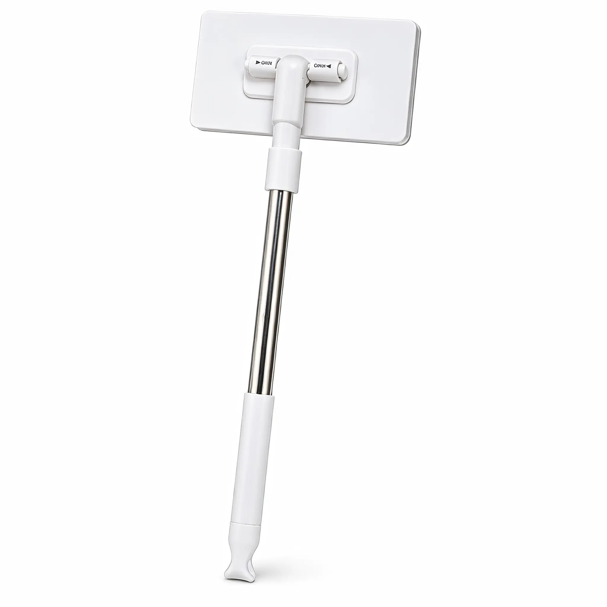 Self-Clamping Mini Cleaning Wand, 3 Assembled Lengths (14/27.5/39.5 Inches), Adjustable Length Handle, No Dirty Hands, Upcycle Used Towels / Eco-Friendly, Wet & Dry Ready, Wipe Kitchen Microfiber