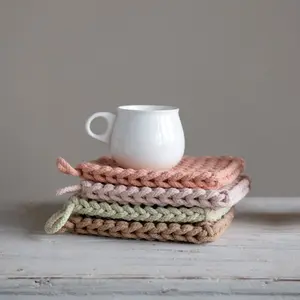 Crocheted Pot Holder - Thick Cotton - 8-in Square