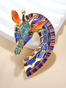 Cute Glazed Giraffe Brooch for Women, Simple Animal Pin Badge, Fashion Accessory Gift, Stylish Outerwear Decoration, Jewelry