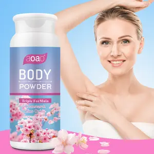 Cherry Blossom Body Powder, Corn Starch and Zinc Oxide, Aloe and Chamomile, Fresh and Refreshing, Sweat Absorbing, 100g