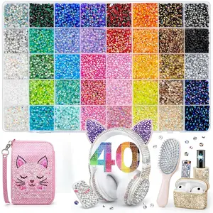 #Summervibes 32000Pcs  Jelly Rhinestones for Bedazzling, 3mm Multicolor Resin Flatback Gems for Diamond Art, Bedazzler Kit with Gifted Tools Jewelry  for Crafting Book Shoes Nail Art
