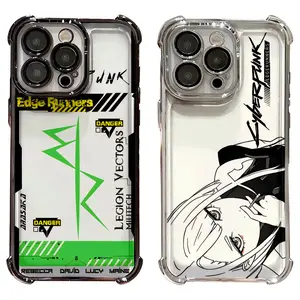 Cyberpunk Edgerunners  4-Corner Airbag Shockproof Phone Case for iPhone 17 16 15 14 13 12 PROMAX Plus
