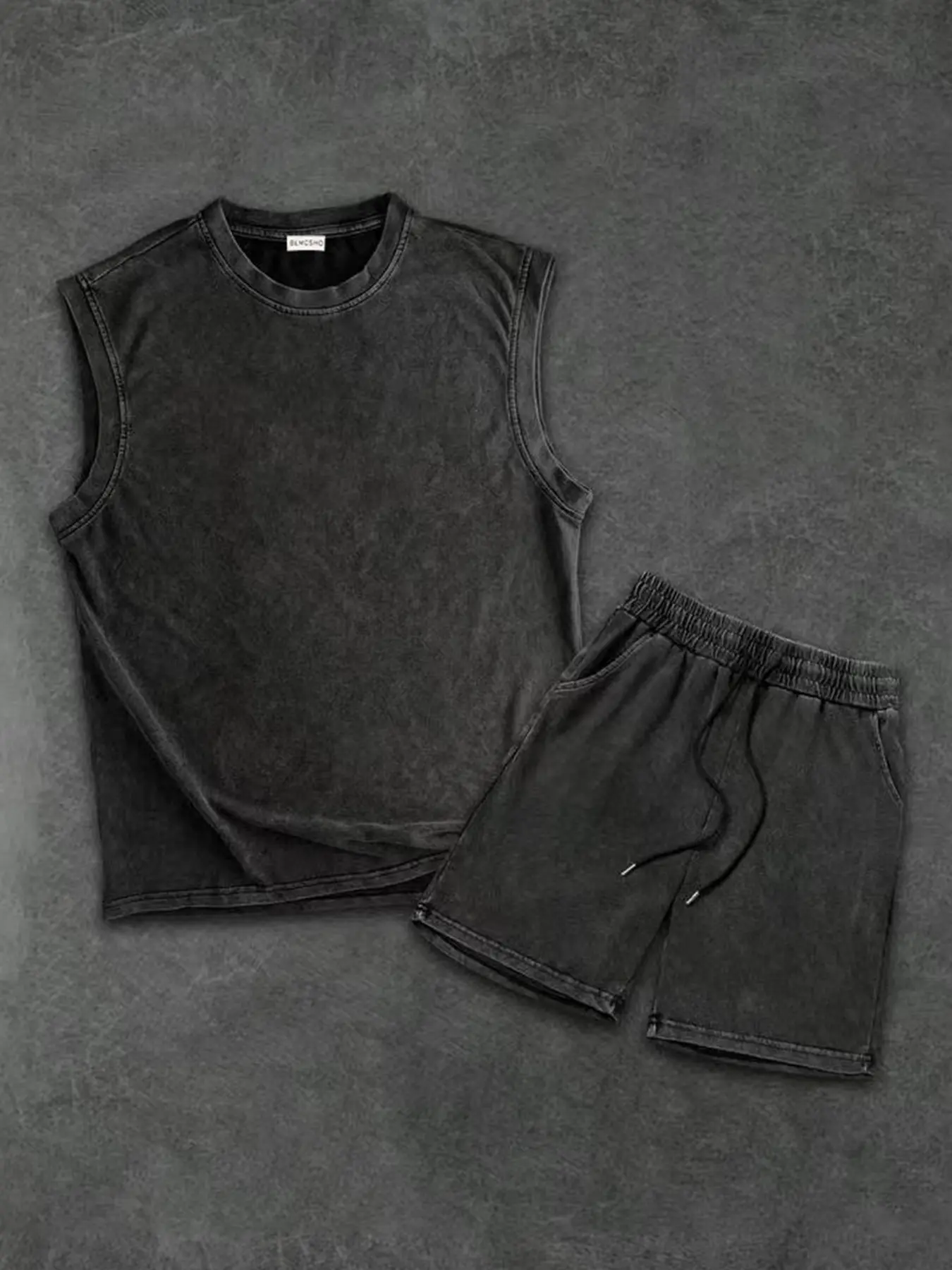 Men's Summer Fashion Set, Vintage Washed Tie-Dye Vest & Shorts, Casual Sleeveless T-Shirt & Sport Pants Two-Piece