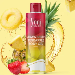 Strawberry Pineapple Body Oil,  w/ Apricot, Jojoba, Avocado & Vitamin E Oil Blend, Fast-Absorbing, Moisturizing and Hydrating