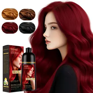 300ml TOAE Hair Dye shampoo, 3 In 1 Deep Wine Red Color Shampoo Hair Dye For Refresh Hair Instant Herbal Coloring Shampoo For Women&Men - Tintes Para El Cabello Profesional