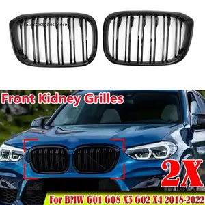 Front Bumper Upper Grill Grille Dual Slats Grille For BMW G01 G08 X3 G02 X4 2018-2022 Front Grill Automotive Replacement Car Accessories