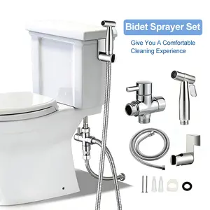 Bidet Sprayer for Toilet, Stainless Steel Bidet Sprayer Kit, Easy Install Toilet Bidet Attachment for Personal Hygiene and Cleaning, Toilet Bidet Sprayer with Bidet Hose for Feminine Wash