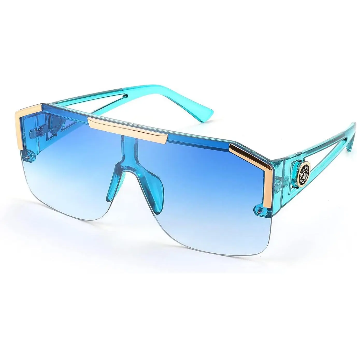 EyeconicFinds Women Men Sunglasse Luxury Designer UV Protective Square Flat Top Big Frame UV400 Sun Glasses Oversized B2765