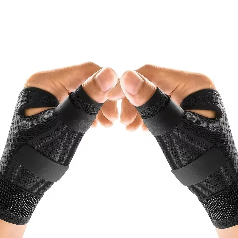 Left Hand Adjustable Thumb-Wrist Stabilizer Brace - 1pc Sports Protective Gear, Breathable Mesh, Comfortable, Easy-to-Use, Secure, Thumb Support & Alignment, Hand Washable, Prop 65 Safe for Arthritis, Carpal Tunnel Recovery, Hand Wash, One Size