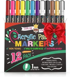 Acrylic Paint Markers 1Mm, Acrylic Paint Pens for Rock Painting/Stone, Ceramic, Glass