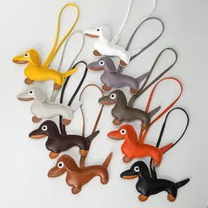 Dog bag ornament, suitable for wallets and handbags - cute PU sausage dog key ornament Stylish Backpack Charm Street Style Charm