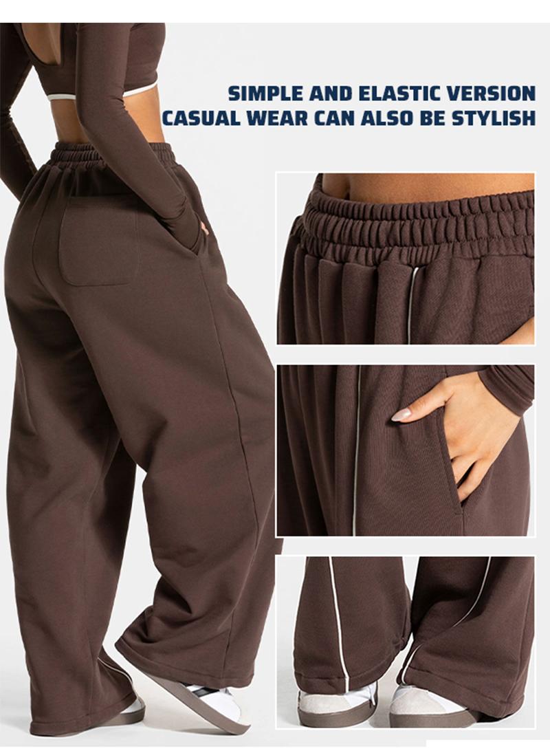 Womens Workout Straight Yoga Pants for Girls High Waist Wide Leg Sweatpants with Pockets Fashion Stretch Lounge Comfy Joggers Gym Pants