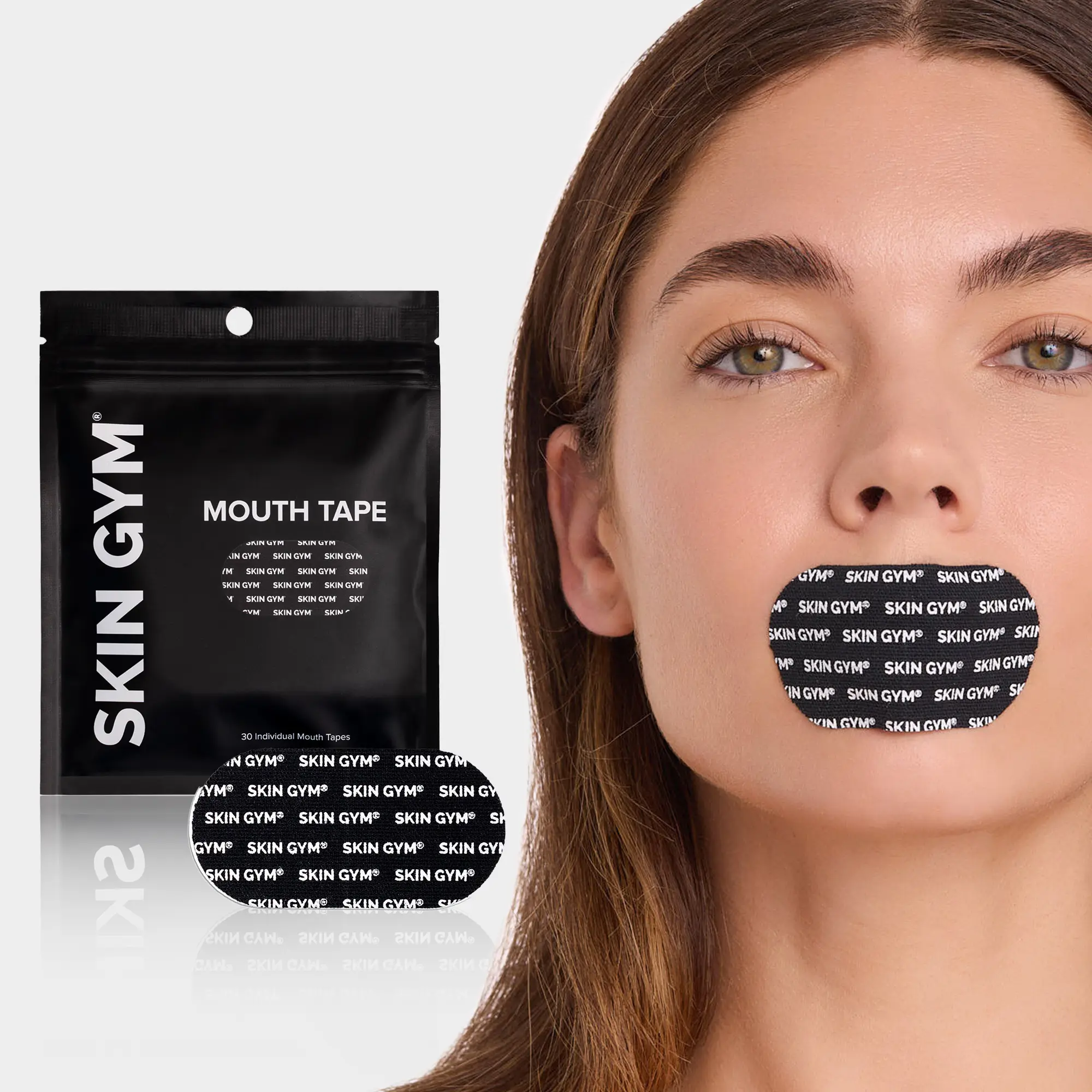 Skin Gym Black Mouth Tape 30 Pack Overnight Mouth Taping | Nose Breathing Support Design & Comfortable Wear