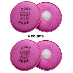 4pcs 40mm High-Efficiency Multifunctional Activated Carbon Fiber Filter Cotton, Fit, Suitable for Painting, Spraying, Welding, Chemical Dust Prevention for Respirators