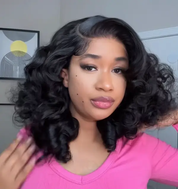 Live. Menglle Hair 250% Density Ready to Go Glueless Bouncy Wave 7x6 Pre Cut Lace Front Wig Spiral Curl Human Hair Wigs With Middle Part #Outdoorfun#Summervibes