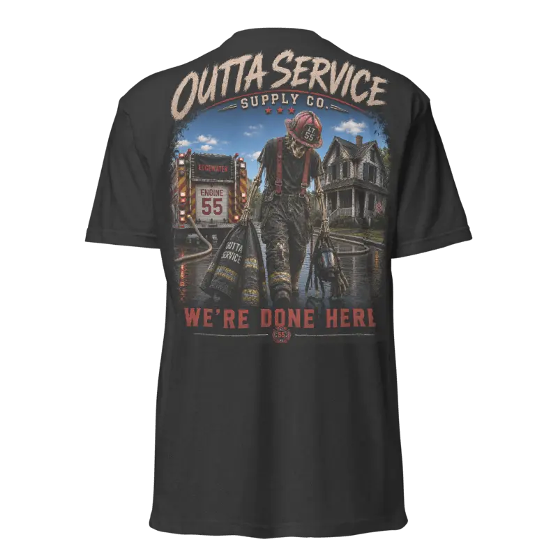 Done Here Outta Service Supply Co. Men's Short-Sleeve T-Shirt, Menswear Men's Top