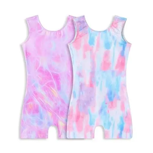 2pcs Purple Blue Tie Dye ＆ Shiny Pink