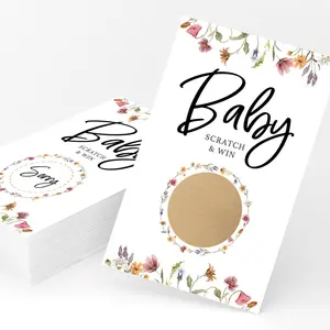 Baby Shower Lottery Raffle Game – Scratch Off Cards, Wildflower (Set of 30)