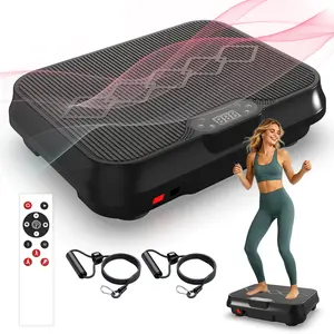 Vibration Plate Exercise Machine for Home Gym, Whole Body Workout Platform with Remote Control and Resistance Bands