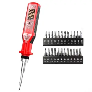 25-Piece Digital Voltage Tester Non-Contact AC Detector with Intelligent Voice Display LED Light Electrical Circuit Pen Screwdriver Bits Home Workshop Tool