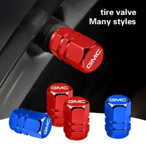 Car Styling Metal Wheel Tire Valve Caps Dust Accessories Truck Accessories For GMC Terrain Sierra Canyon Yukon Acadia Savana Denali AT4 Granite