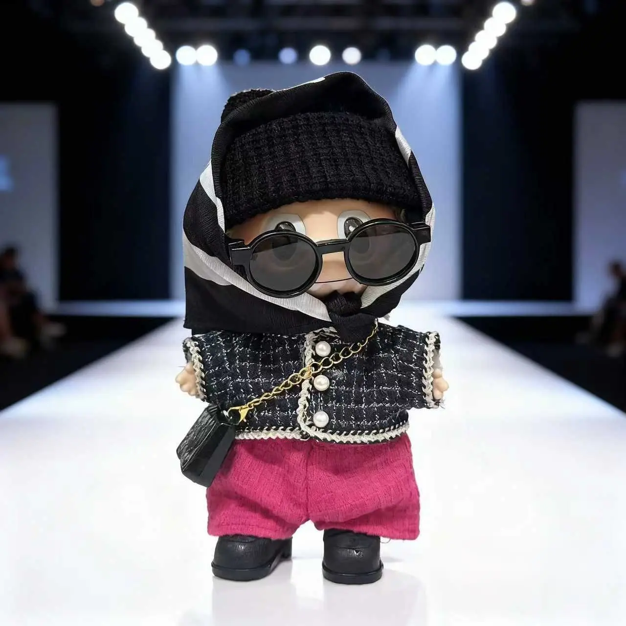 Labubu Clothes 7 Piece Set Korean Style Outfits for 6.5in Labubu Doll Cute Labubu Clothing and Accessories Set Trendy Streetwear Gift Casual elegant outfit Clothes Set with Accessories Fashion