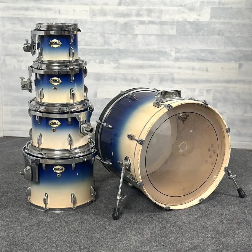 Used Peace 5pc Drum Set Blue to White Fade - Fair